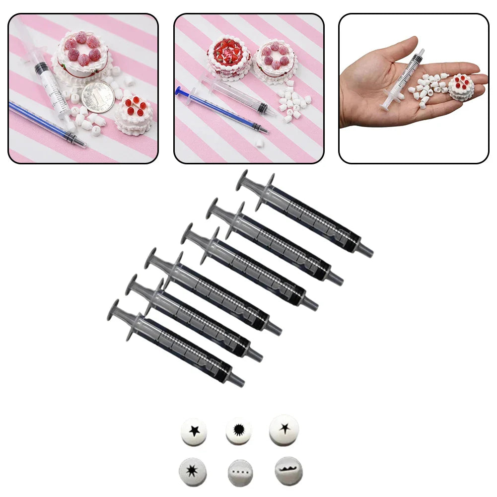 6PCS Mini Cake & Dessert Nozzles Set – Press Tools for Clay, Milk Cream, and Food Decoration