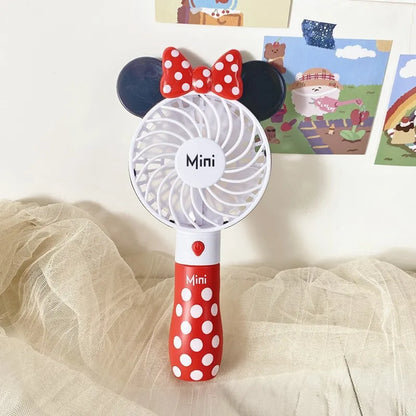 Mickey Mouse Cartoon USB Rechargeable Handheld Fan – Cute Anime Character Desktop Electric Fan with Night Light, Kawaii Gift Toy