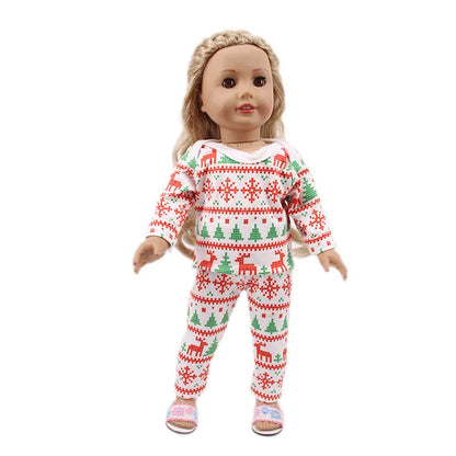 Pop Doll Christmas Outfit — Dress, Top & Pants Set for 18-Inch American and 43CM Reborn Baby Dolls, Our Generation Girl’s Toy Accessories