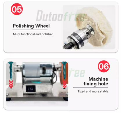 100W Double Table Grinder Machine — Electric Grinding Wheel for Coarse & Fine Polishing with Motorized Stone