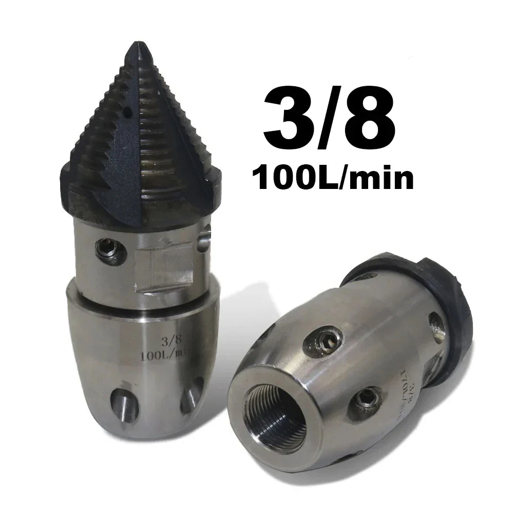 High Pressure Rotating Nozzle 1/2 M22 & 3/8 – Sewer & Sludge Cleaning Water Gun Nozzle for Pressure Washing