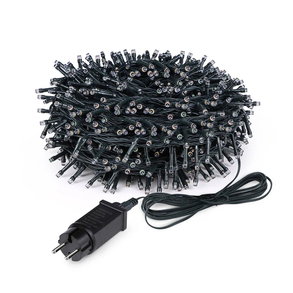 2025 LED Christmas & New Year Fairy String Lights — White/Warm/RGB Waterproof Party & Wedding Decoration