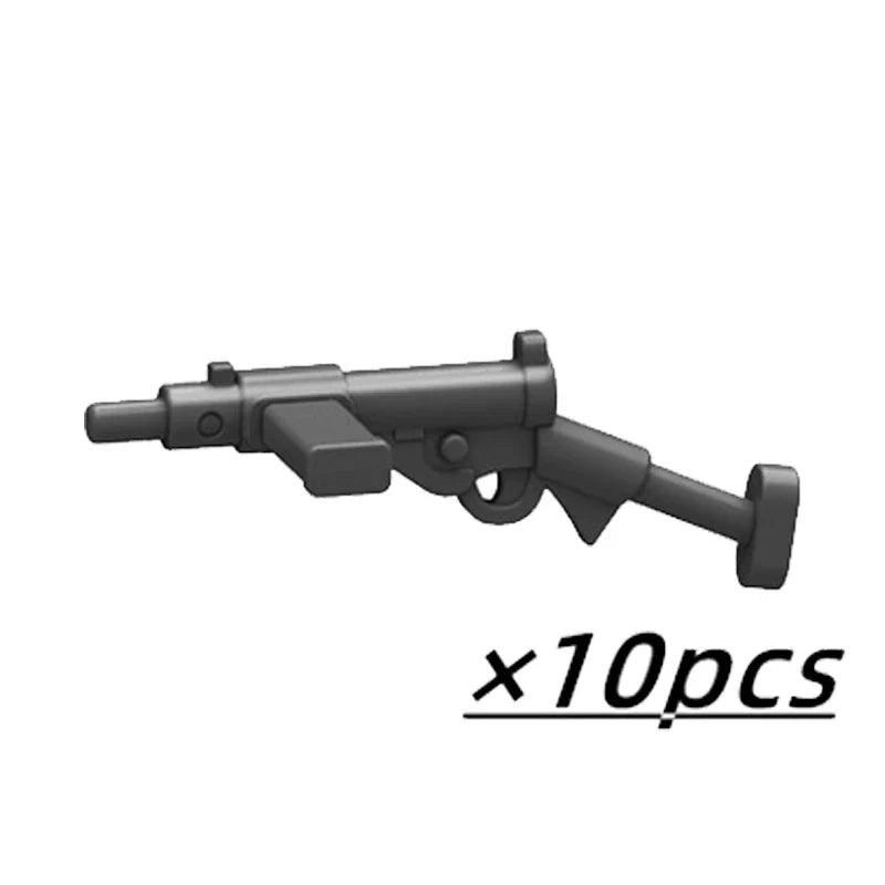 Military Soldier Building Block Figures - MOC Army Weapons Set with Rifles, Rocket Launcher & Mini Gun Toy Gift