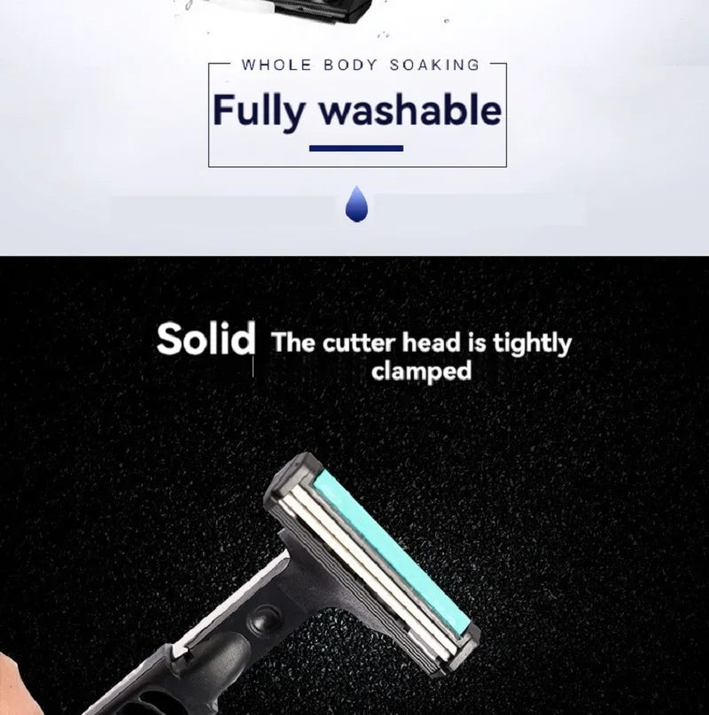 Men’s Double Blade Safety Razor Set – 1 Handle + 20 Replaceable Heads for Fine Shaving