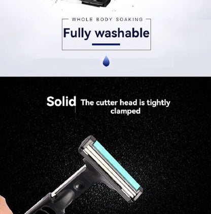 Men’s Double Blade Safety Razor Set – 1 Handle + 20 Replaceable Heads for Fine Shaving