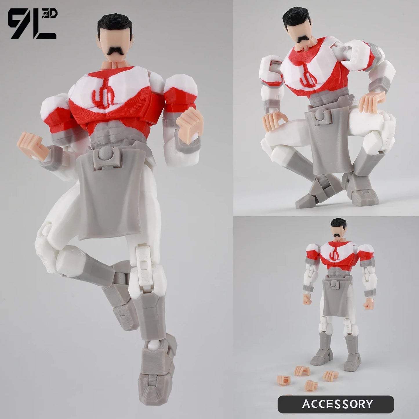 9L 3D Printed Invincible Tech Jacker T13 Lucky13 Action Figure – Multi-Jointed Motorcycle Collectible Model Toy Titan13
