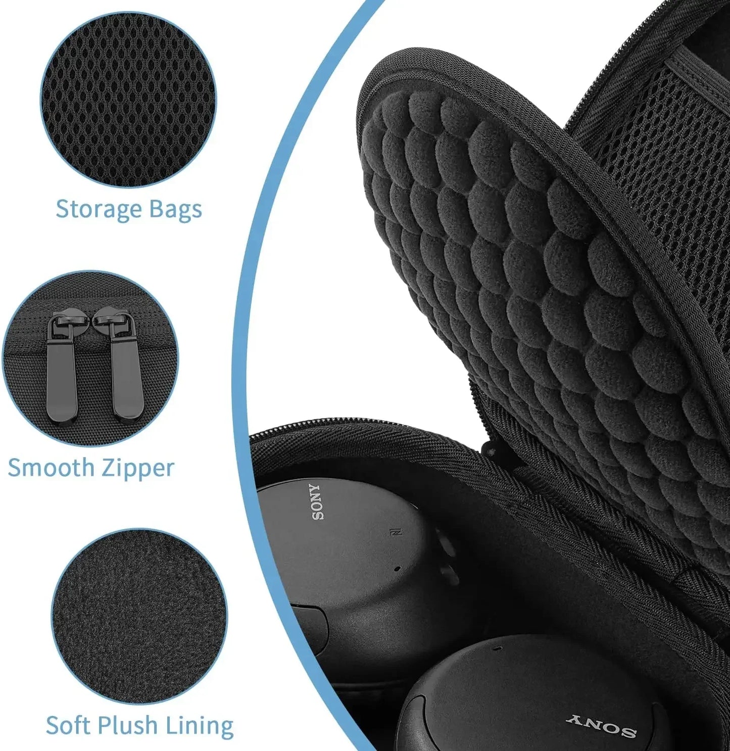 Yinke Hard Case for Sony WH-CH700N/CH710N/CH720N – EVA Travel Protective Headphone Storage Bag