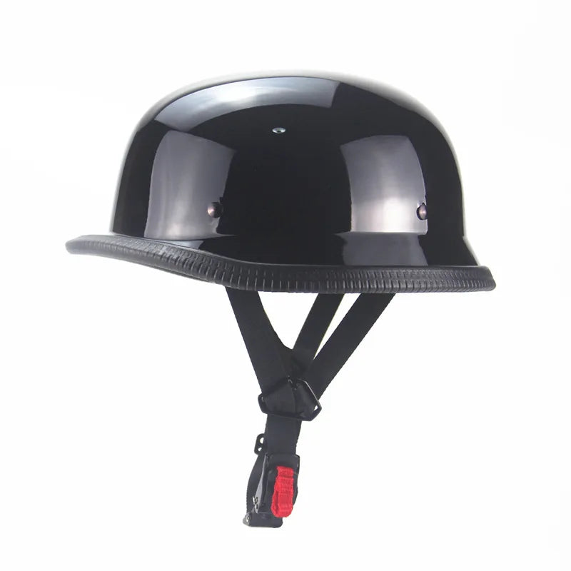 Vintage Motorcycle Cruiser Helmet – Retro Open Face Half Helmet, Germany Safety Helmet for Scooter & Motorcycle