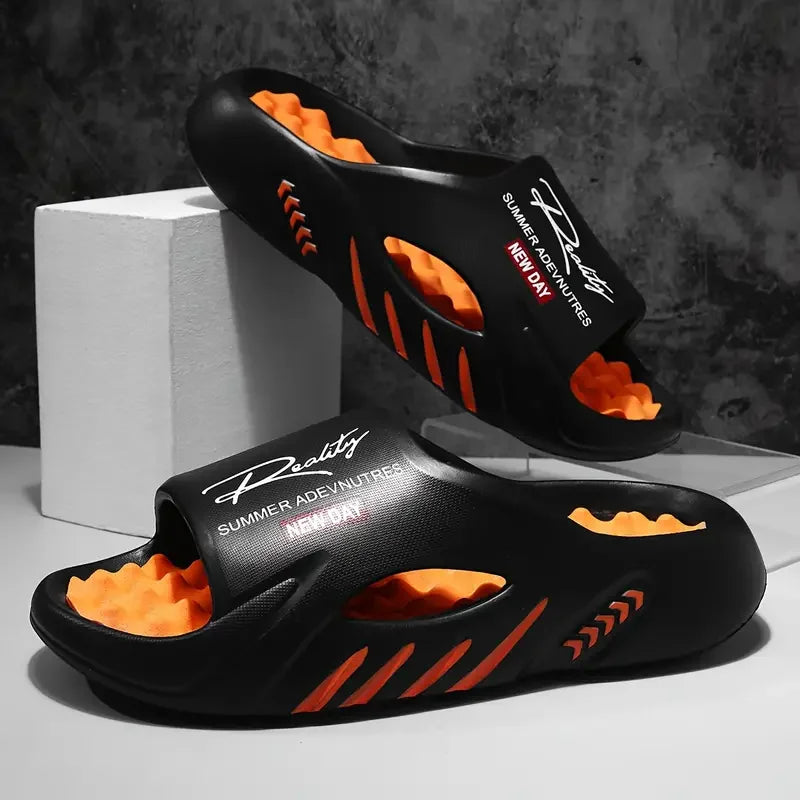 Men’s Summer EVA Massage Slippers – Soft-Soled Comfortable Indoor & Outdoor Casual Shoes for Hiking, Beach, Large Size 48-49