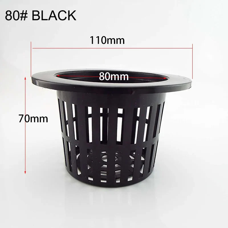 50pcs Hydroponic Mesh Net Baskets — Soilless Plant Nursery Cups for Veggie & Clone Growth