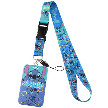 Cartoon Stitch Credential Holder Lanyard – Cute Neck Strap for Keychain, Pass & Credit Card Holder Accessories