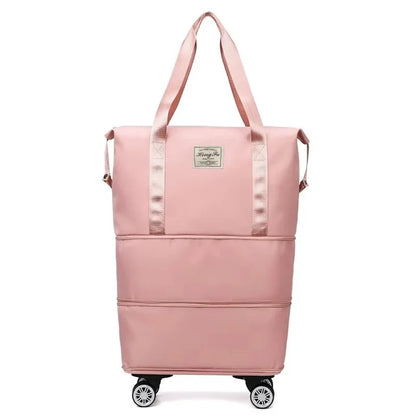 Oxford Cloth Large Capacity Travel Bag with Detachable Wheels – Dry Wet Separation Business Luggage Storage Bag