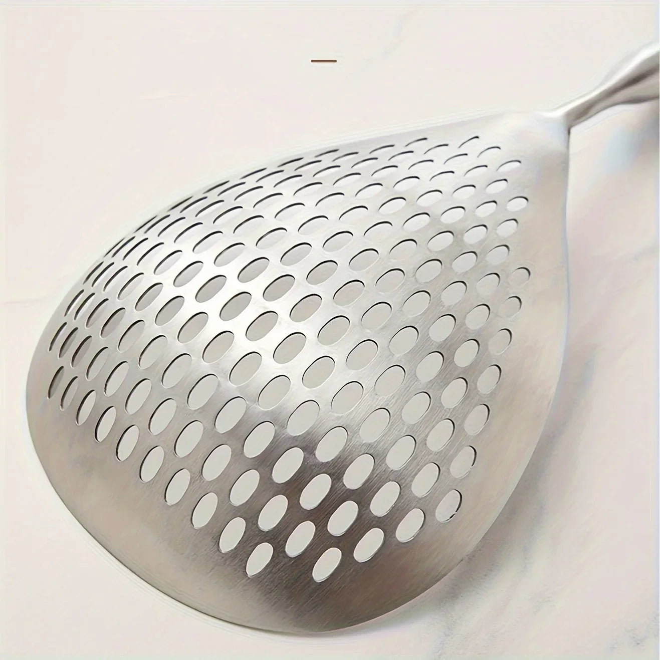 201 Stainless Steel Kitchen Strainer with Wood Handle – Pepper Seasoning Colander, Sieve & Cooking Scoop Spoon