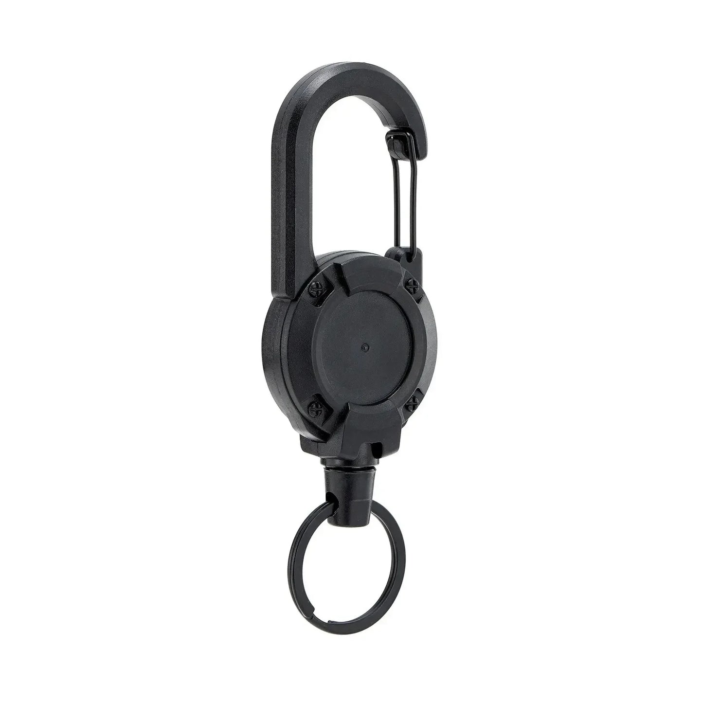 Retractable Heavy-Duty Carabiner Keychain — Steel Wire Rope Pull Reel, Spring Buckle, Outdoor Sports & Utility Tool