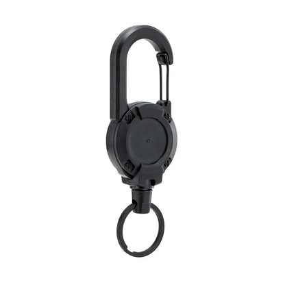 Retractable Heavy-Duty Carabiner Keychain — Steel Wire Rope Pull Reel, Spring Buckle, Outdoor Sports & Utility Tool