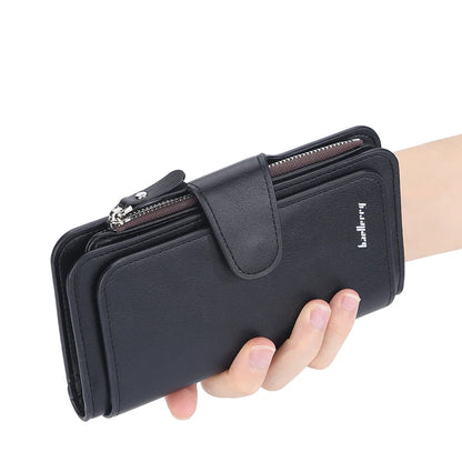 2024 Women’s Long Wallet – Custom Name Engraving, 15 Card Holders & Zippered Classic Purse