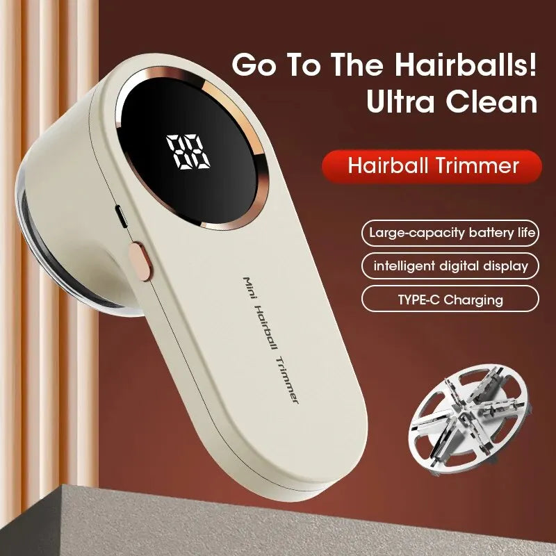 LED Digital Electric Lint Remover – USB Rechargeable Fabric Shaver for Clothes & Sweaters