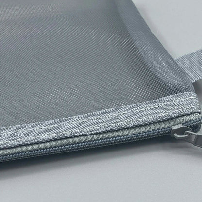 Large Transparent Mesh Pencil Case — Nylon Zip Storage Bag for School & Office Supplies
