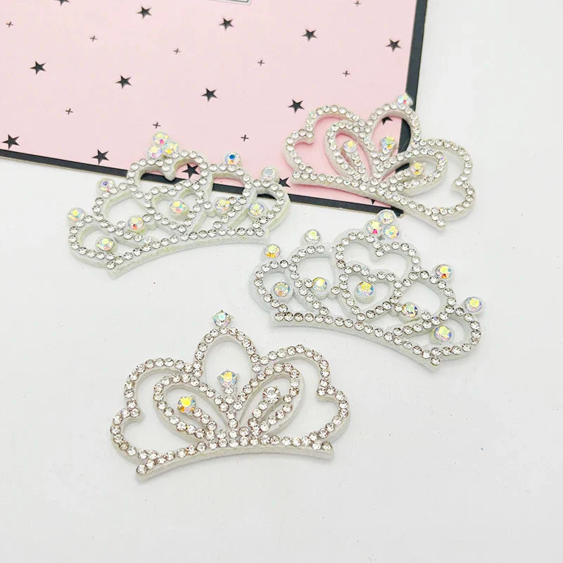 12pcs Padded Crown Rhinestone Patches – DIY Clothes, Crafts & Headwear Decor Accessories