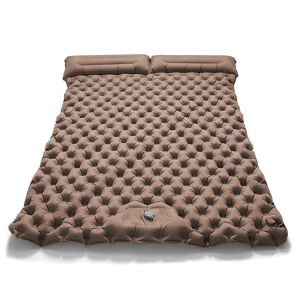 Double Camping Air Mattress with Pillow - Waterproof, Inflatable Sleeping Pad for Nature Hikes