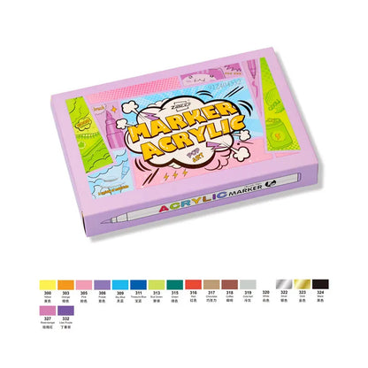 18/60-Color Acrylic Paint Pens – Brush Marker Set for Rock Painting, Glass, Ceramic, Fabric & DIY Art Supplies