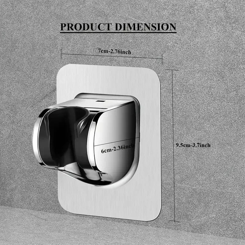 Universal Wall-Mounted No-Drill Showerhead Holder – Adjustable Self-Adhesive Bathroom Bracket