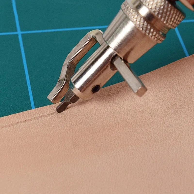 7-in-1 Professional Leather Craft Tool – Adjustable Stitching, Slotting & Creasing Trimmer for DIY Handmade Leatherwork