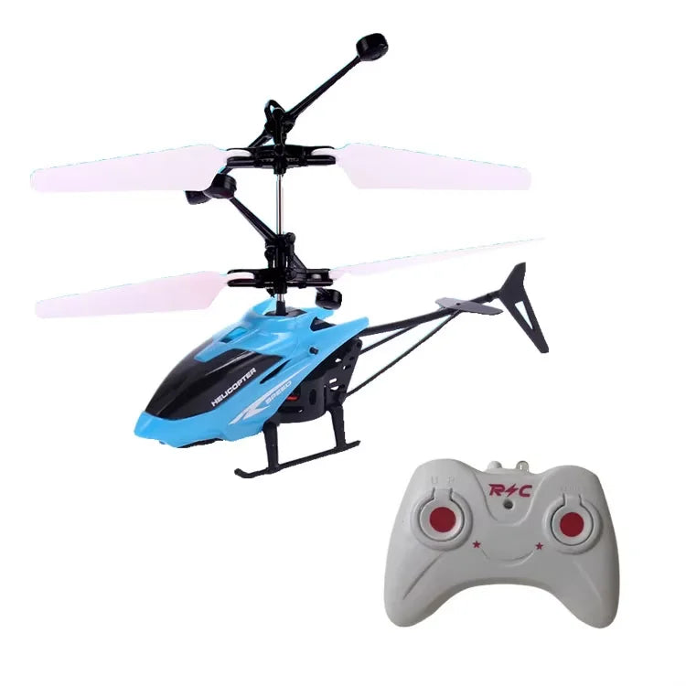 Rechargeable Mini RC Helicopter - Wireless Remote Control Infrared Induction Aircraft Toy for Kids