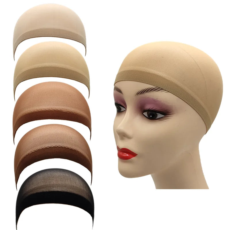 Ventilated Nylon Mesh Wig Cap – Stretchy, Breathable, Extra Thin Stocking Hairnets for Wigs, Available in 1/6/12 Bags