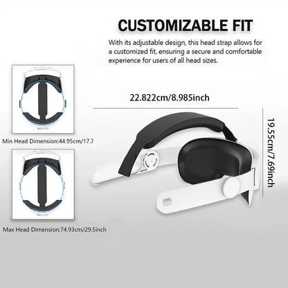 Adjustable Head Strap for Oculus Quest 2 – Elite VR Replacement for Comfort & Support