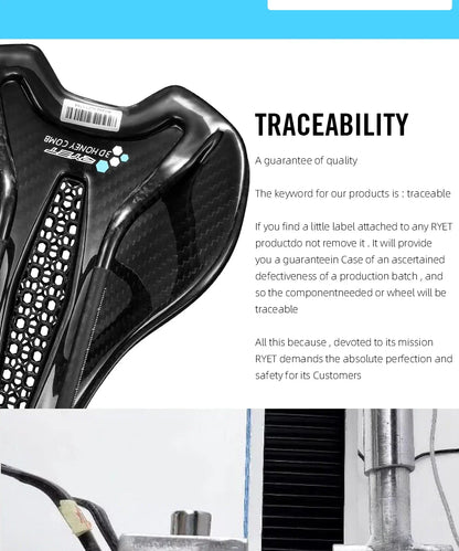 RYET Carbon 3D Printed Bike Saddle – Ultralight 175g Seat for Men & Women Road, MTB, Gravel, Triathlon Cycling