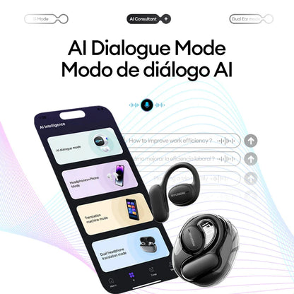Choice HYUNDAI Openair5 AI Bluetooth Translation Earphones – Hanging Ear Type, 100+ Languages, Intelligent Meeting Earphone Gift