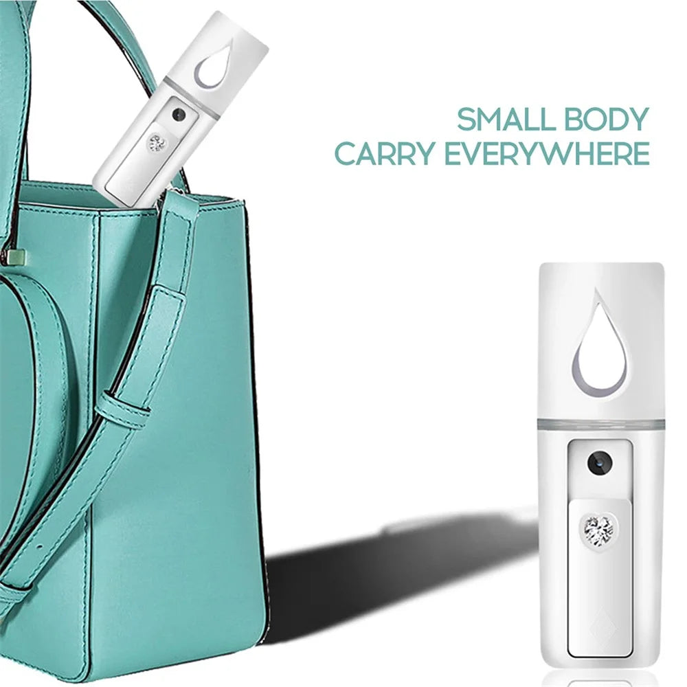 Handheld Nano Facial Mist Sprayer — Hydrating Face Steamer & Eyelash Extension Cleaner