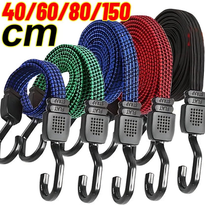 Elastic Rubber Luggage Rope with Hooks – Adjustable Strap for Bikes, Roof Racks, and Car Accessories