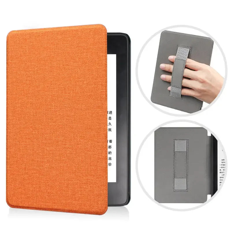 6" Kindle 11th Generation 2024 Case | PU Leather Ebook Cover with Hand Strap & Auto Wake Sleep