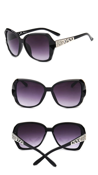 Fashionable Big Purple Sunglasses for Women - Luxury Brand Square Mirror Shades for Ladies