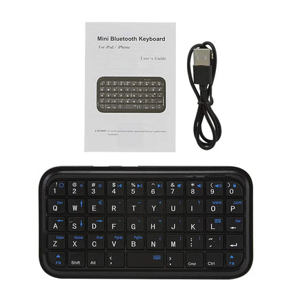 Mini Rechargeable Type-C Bluetooth 3.0 Keyboard – Slim 49-Key Wireless Keypad for Tablets & Smartphones