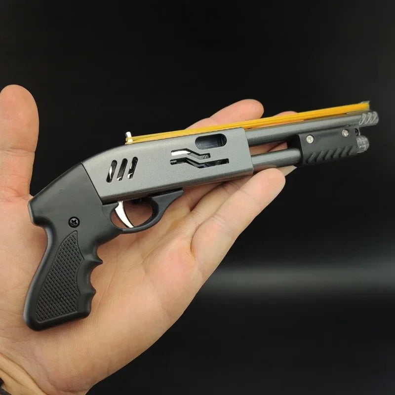 Mini Alloy Rubber Band Rifle – 8-Burst Toy Gun Pistol Model Ornament | Fun Christmas Gift for Boys