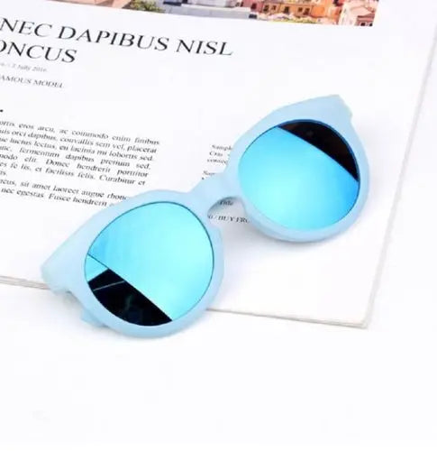 Kids Retro Round Sunglasses – Colorful Reflective UV400 Eyewear for Boys & Girls