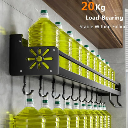 Kitchen Knife & Spice Holder – Stand Organizer with Spoon, Chopsticks Rest and Hanging Storage Rack