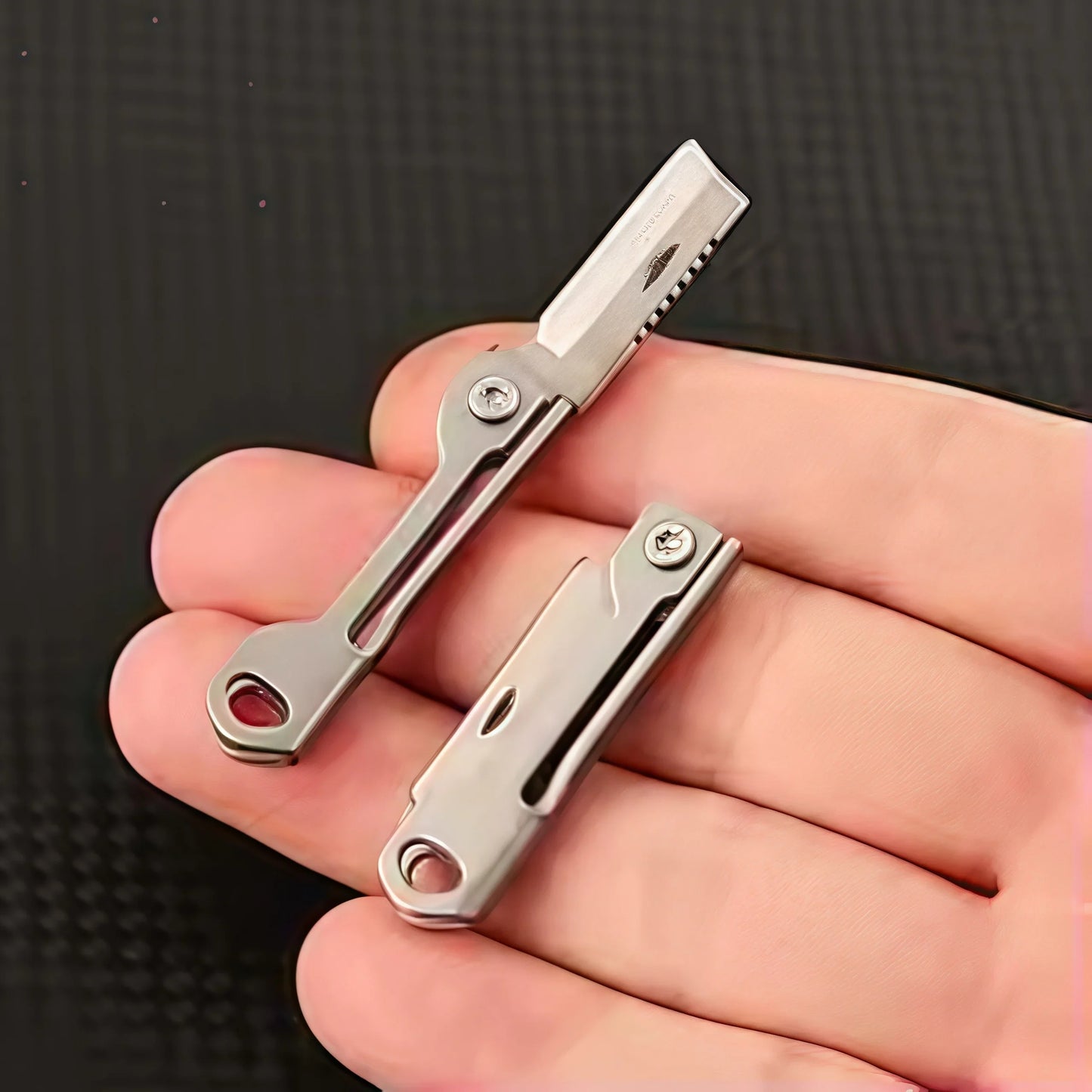 Stainless Steel Mini Folding Knife Keychain – Multi-Function EDC Pocket Tool for Outdoor Camping & Everyday Carry