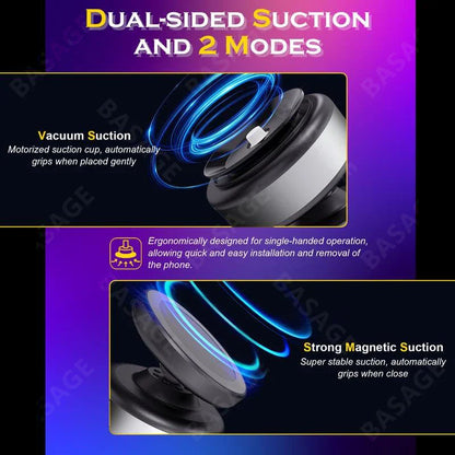 Car Magnetic Vacuum Adsorption Bracket - 360° Rotating Aluminum Alloy Phone Holder for 4.7-inch & Larger Smartphones