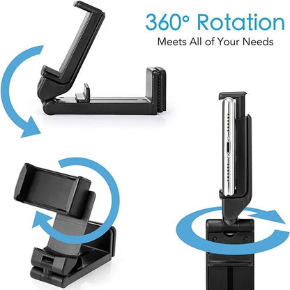 Airplane Phone Holder Stand – Portable, Foldable, Rotatable Mobile Mount for Travel, Desk, and Flight Seat Support