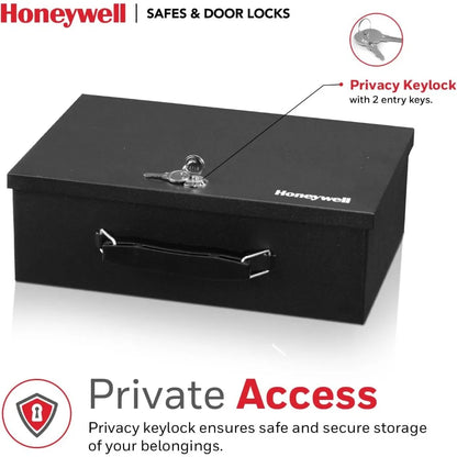 Fireproof Lock Box — Safe for Documents, Jewelry & Money | 0.17 Cubic Feet with Keys, Black