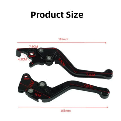 Universal Alloy Motorcycle Brake & Clutch Lever Handles — CNC Modified Pair for Motorbike Adjustment