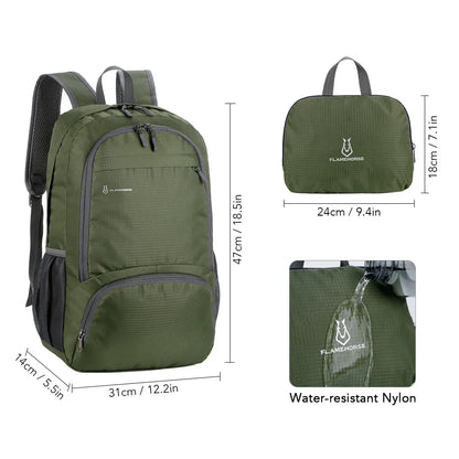 Lightweight Foldable Backpack - Waterproof Packable Daypack for Men & Women, Travel, Hiking, Outdoor Cycling & Camping Bag