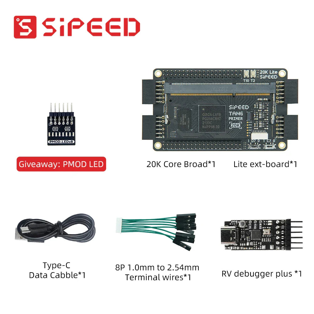 Sipeed Tang Primer 20K FPGA GoAI Core Board - GW2A Minimum System for AI Projects