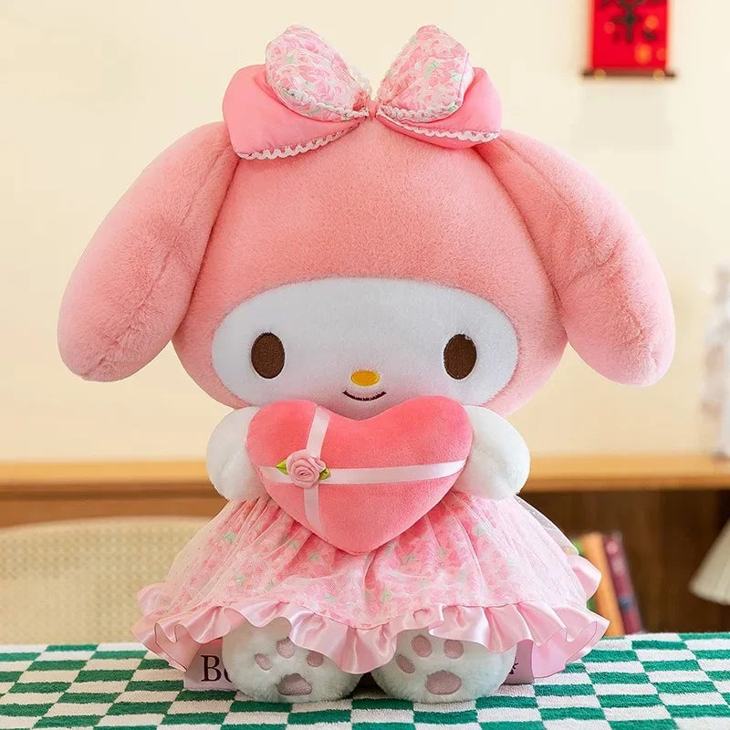 Sanrio Kuromi Plush Toy – 30cm Cinnamoroll & Melody Stuffed Doll, Soft & Comfortable, Valentine's Day & Birthday Gift