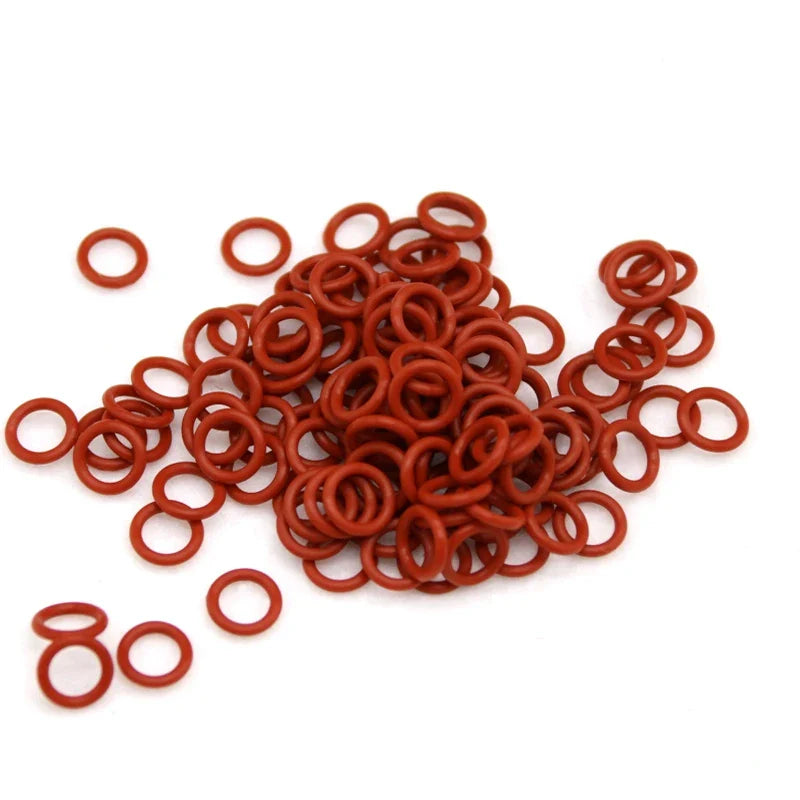 VMQ Red Silicone O-Ring Seal – Food Grade Waterproof Gasket Washer, 5–80mm OD, Insulated Sealing Ring