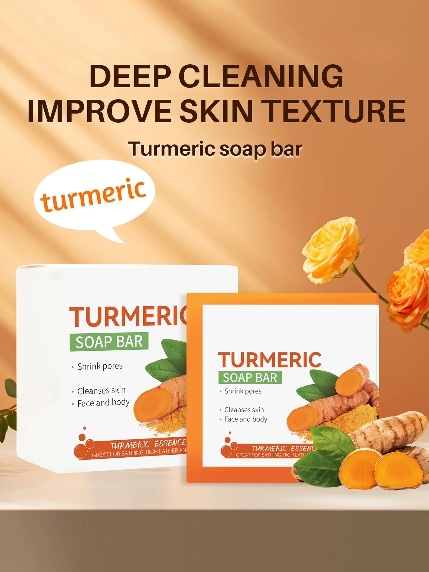 Handmade Turmeric Soap – Brightening & Lightening Body, Underarm, Leg & Face Cleanser for Tender Skin Care
